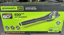 Greenworks 60V 450 CFM Cordless Leaf Blower, 2.0 Ah Battery and Rapid Charger