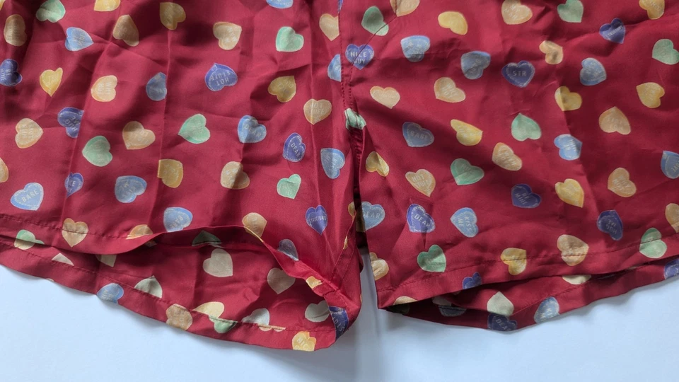 Vintage Structure Men's SILK BOXER SHORTS Sz MEDIUM 32-34 Hearts Red Hot NWOT - Image 2 of 4