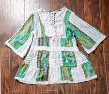 Coloridimare Multicolor Lace Beach Dress/Cover Size Large 