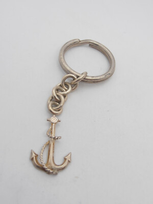 Rope Anchor: 925 Silver Keychain - Navy - Maritime - Sailor