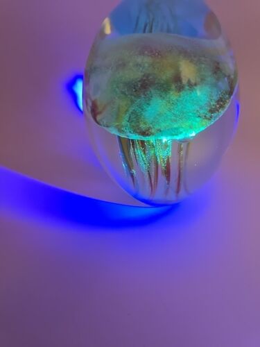 Vintage Qualle Briefbeschwerer Dynastie Galerie Kunst Glas UV & leuchtet im Dunkeln - Bild 2 von 9