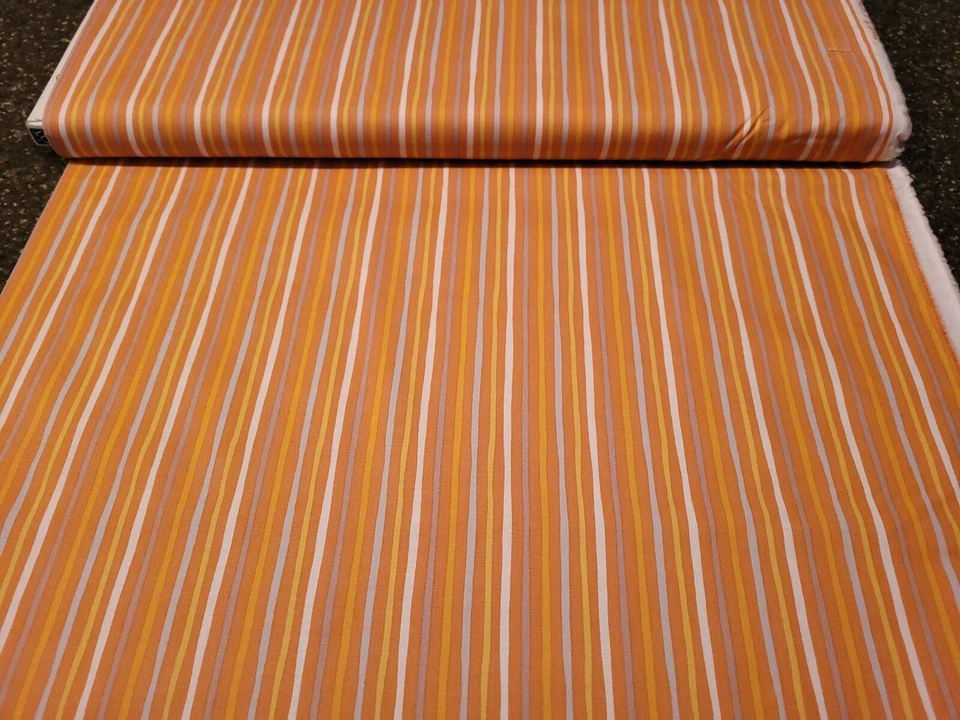 Special Delivery BTY Studio 8 Quilting Treasures Orange Gold Gray White Stripe - Image 3 of 3