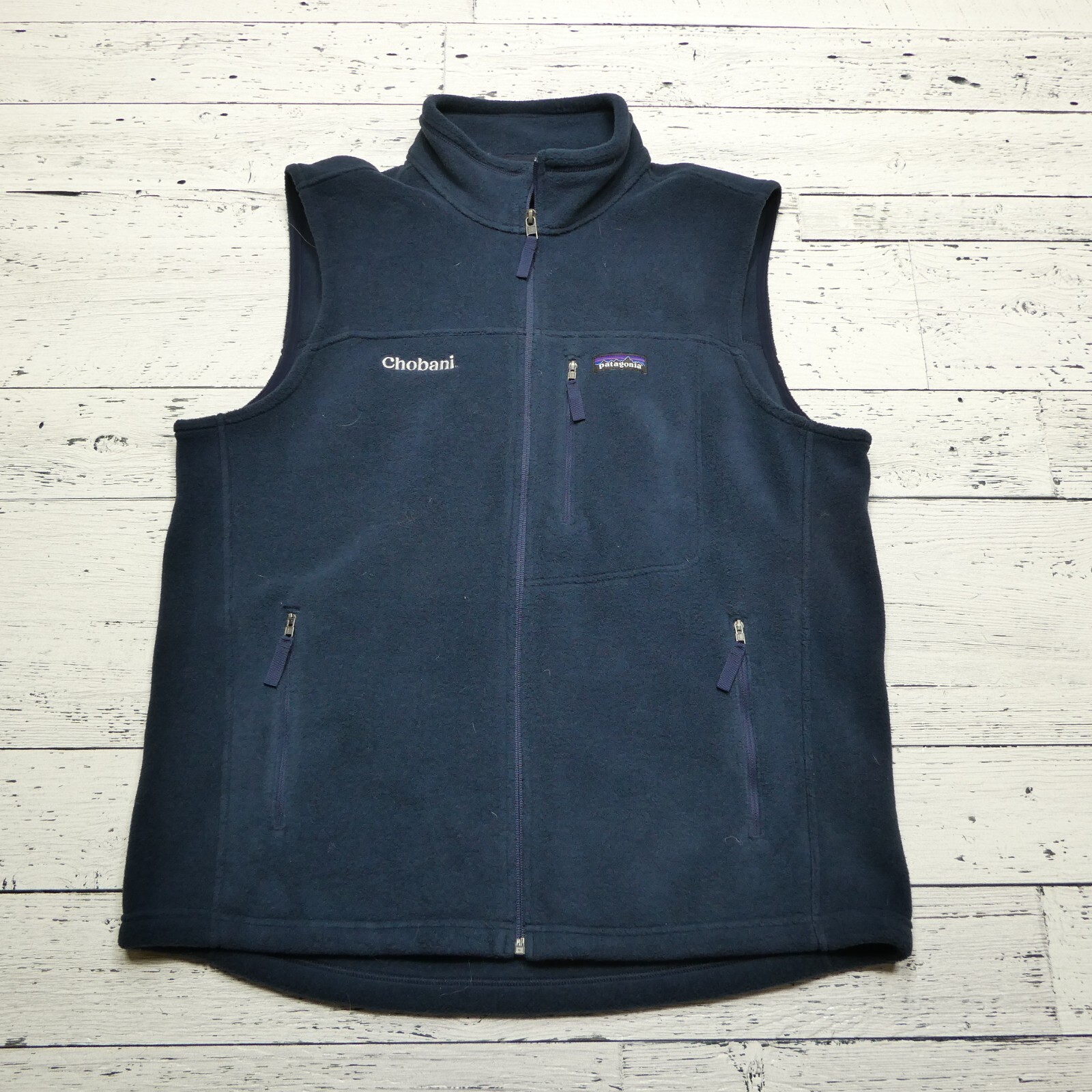 Patagonia Mens Large Blue Synchilla Full Zip Vest with Pockets