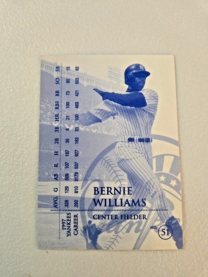 1998 Yankee Stadium 75 Year Anniversary Team Issue #51 BERNIE WILLIAMS RARE - Image 2 of 2