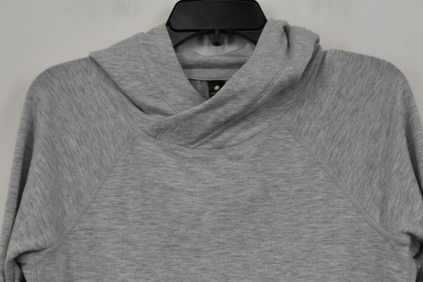 yogalicious mock ribbed sleeve kangaroo pocket pullover sweatshirt