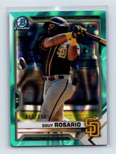 Eguy Rosario 2021 Bowman Draft #BDC-33 Chrome Aqua Lava Refractor #/199