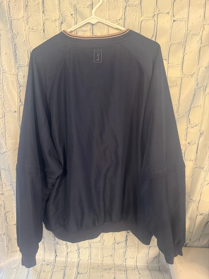 Chaqueta de golf PGA Tour azul suéter cuello en V cortavientos con bolsillos - Hombres XL Foto 2 de 3
