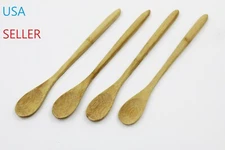 4 Pieces Bamboo Utensil Kitchen Wooden Long Tea Spoon Kitchen Tool