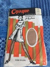 1 Pair Vintage Albert's Opaque breeze garter Stockings 8 Mesh