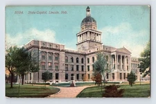 Postcard Nebraska Linclon NE State Capitol Building 1914 RPO Posted Divided Back