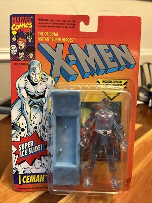 Marvel Entertainmen X Men Iceman With Super Ice Slide Action Figure Toy Biz 1993