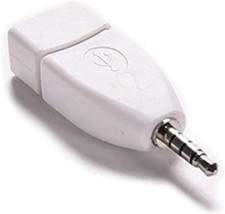 Adaptador convertidor de audio USB hembra a conector macho de 3,5 mm blanco 