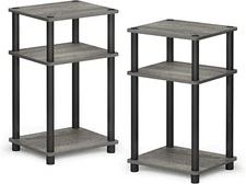 Just 3-Tier Turn-N-Tube End Table / Side Table / Night Stand / Bedside Table wit