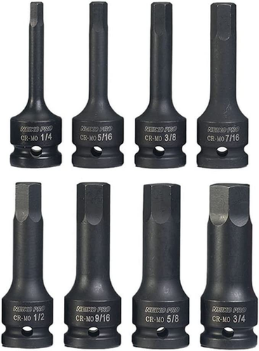 NEIKO 01137B 1/2-Inch-Drive Allen Socket Set, 3-Inch Length, 1/2-Inch Impact Hex - Picture 4 of 12