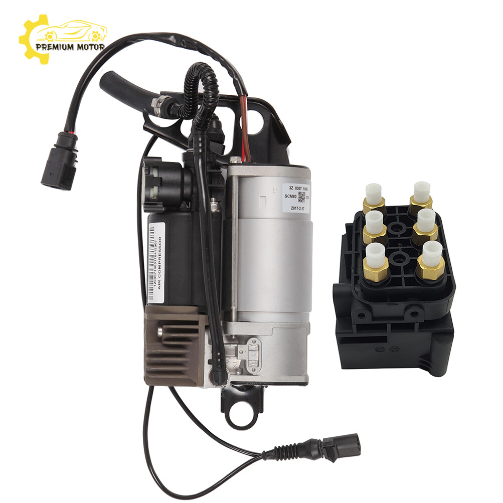 Air Suspension Compressor Pump + Valve Block 4L0698007A For Audi Q7 4L 2007-2015