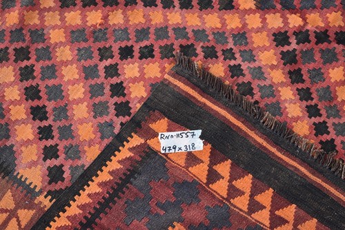 10'5 x 15'9 ft Handmade vintage afghan maimana large kilim rug, palace size rug - Picture 12 of 12