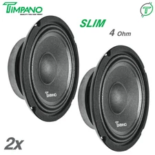 2x Timpano Shallow Mount 6.5" PRO Audio Speakers TPT-MB6-4 SLIM 4 Ohm 1200 Watts