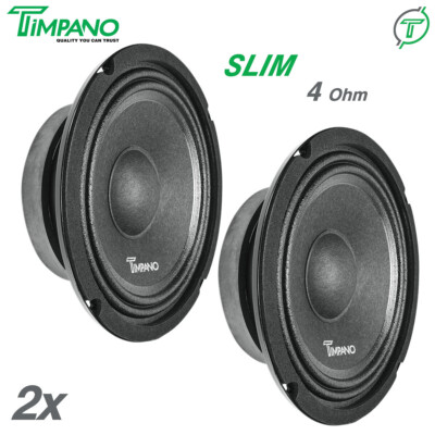 2x Timpano Shallow Mount 6.5'' PRO Audio Speakers TPT-MB6-4 SLIM 4 Ohm 1200 Watts
