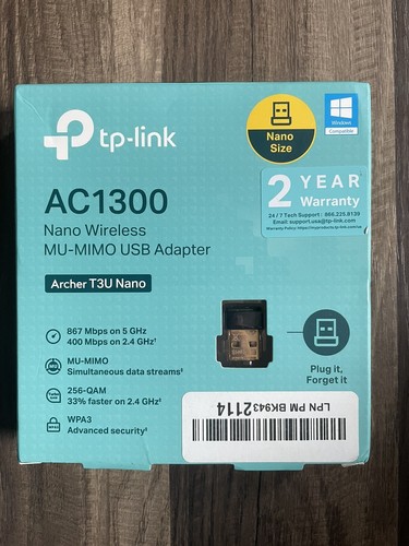 TP-LINK AC1300 USB WiFi Adapter Archer T3U - 2.4G/5G Dual Band Wireless Adapter