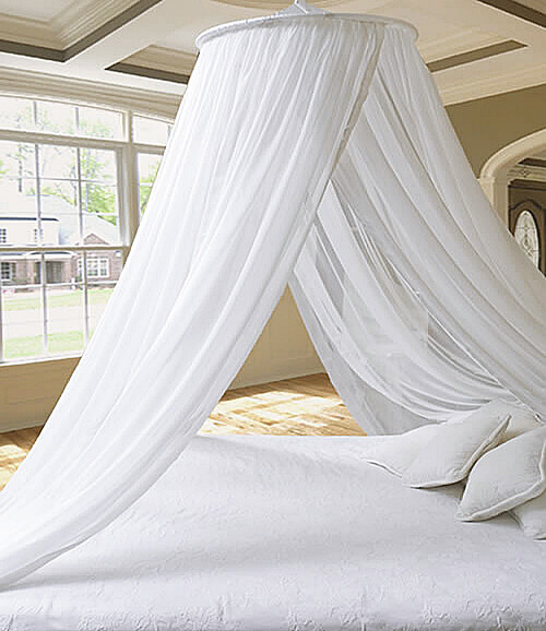 Stunning Dreamma White Round Bed Canopy Mosquito Net Princess Bedroom Decor Mesh For Sale Online Ebay