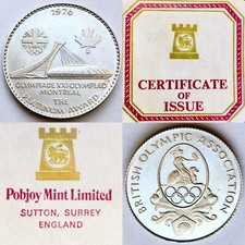 Rare Platinum Coin To Commemorate The 1976 Montreal Olympics + Box & Certificate