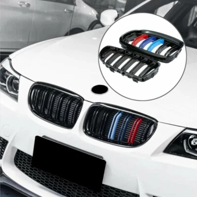 Grille Calandre Noir Brillant Couleurs M BMW SERIE 3 E90 E91 Double Lame 09-12