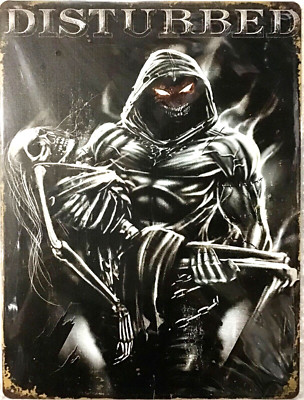 FREE SHIPPING! BUY or make OFFER B4 it s SOLD! Disturbed reaper 12x16 TIN SIGN