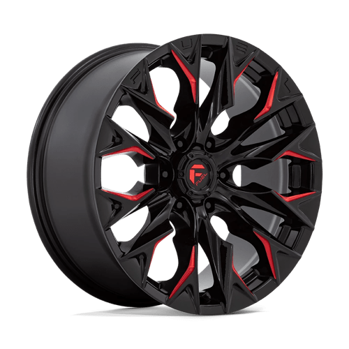 Fuel 1PC D823 FLAME 20X9 6X135 20 87.10 GLOSS BLACK MILLED W/ CANDY RED