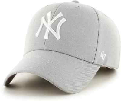 New York Yankees Hat ''47 MVP Brand Strapback Gray White Core Logo Cap