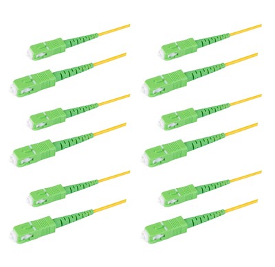 6pack 0.5 Meter Sc/apc To Sc/apc Slim Simplex Riser Ofnr Fiber Patch Cable Corni