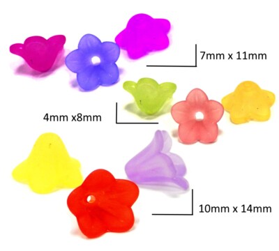 Bunte Blumenperlen Kunststoff Blüten Perlen Schmuck Basteln 100 Stück