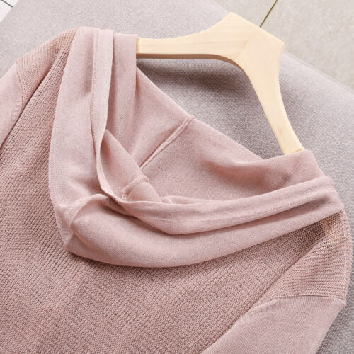 Sommer-Damen mit Kapuze Damen-Strickjacke sehr dünn langärmelig - Bild 4 von 18