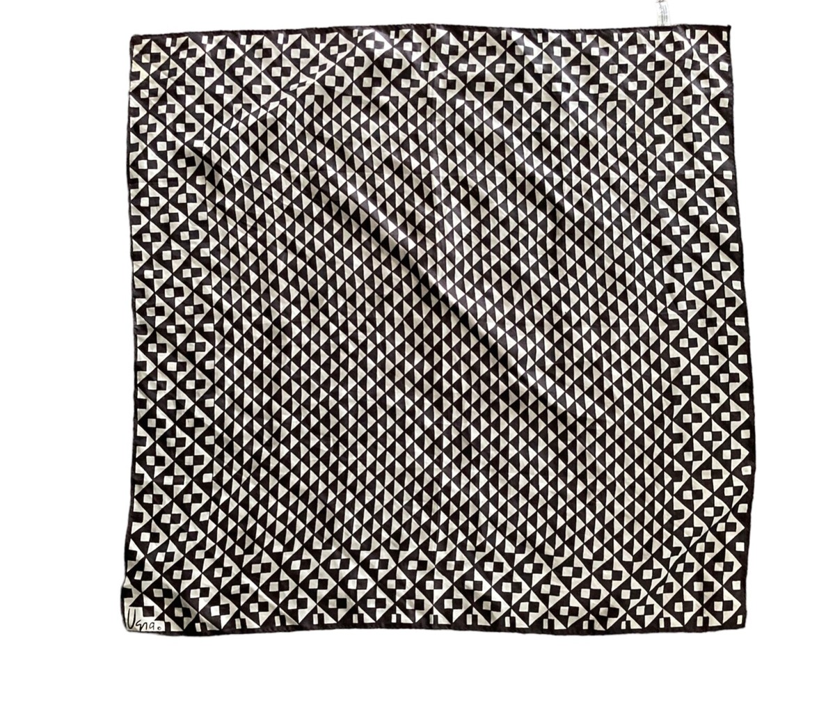 VERA Scarf Black & White Geometric Pattern Acetate 28X28 in