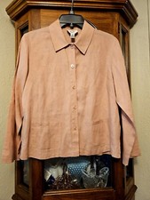 Talbots Petite Irish Linen Button Blazer/Jacket Light Pink/ Salmon Size 8