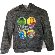 MARVEL COMICS Graphic Logo Pullover Hooded Sweatshirt Boy's Size 7