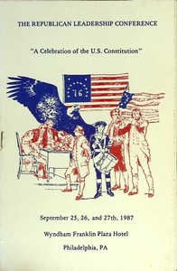 1987 Republican Leadership Conference Program Philadelphia PA Constitution