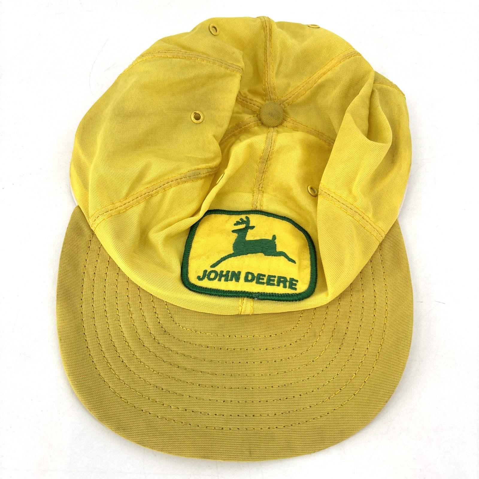 VTG JOHN DEERE Snapback Trucker Hat Patch Yellow … - image 1