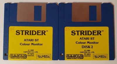 Atari ST Spiel Strider 2 Disks Retro Diskette 3,5'' 1989 Capcom U.S.Gold