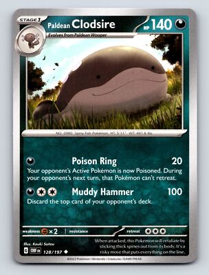 Stage 1 Clodsire HP 140 Poison Ring Muddy Hammer Rarity Green