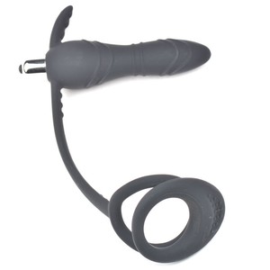 Silicone cock ring butt plug combo Silicone cock ring butt plug combo