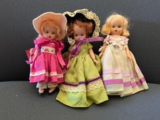 3 Vintage Small Celluloid Girl Dolls sleepy eyes