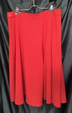 Rock Steady Womens Midi A-line Skirt Size 3X Bright Red Made In USA