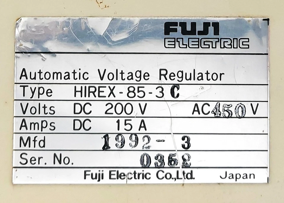 Fuji Electric HIREX-85-3C Automatic Voltage Regulator - Image 3 of 4