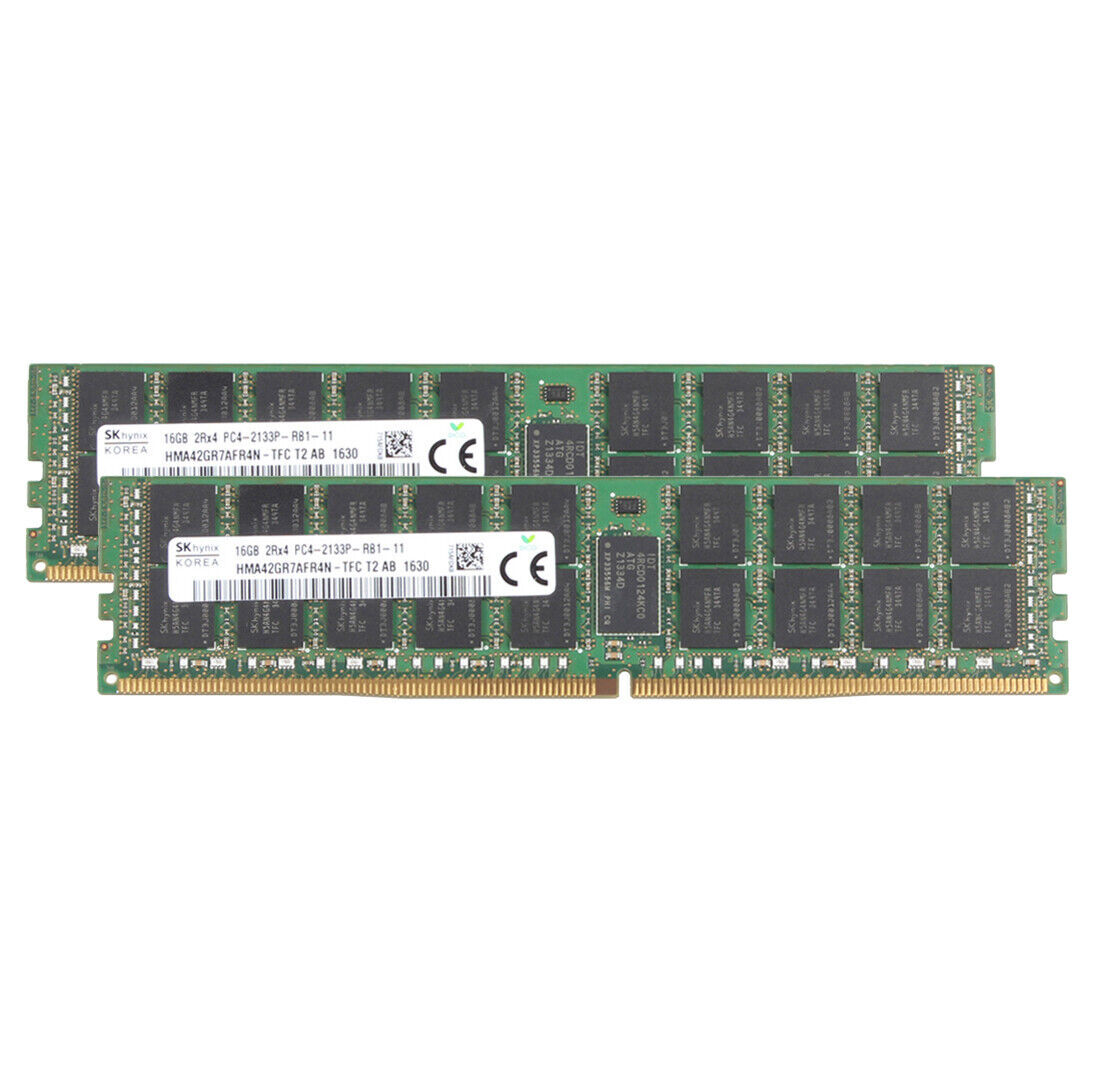 SKhynix 16GB×2＝32GB PC4-2133P SK Hynix 2x 16GB 2RX4 PC4 2133P-RB1-11 DDR4 1.2V REG-ECC DIMM
