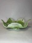 VTG Footed Westmoreland Bowl Milk Glass Green & White Swirl Slag. Perfect Piece.