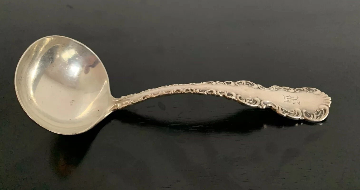 Birks Louis XV Sterling Silver Cream Sauce Gravy LADLE Spoon Monogram Silverware