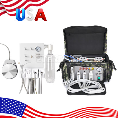 Portable Dental Turbine Unit/Delivery Unit Bag Air Compressor Suction System 4H