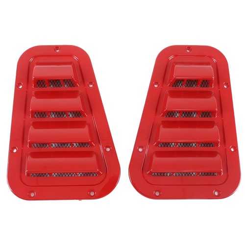 For 1983-2016 Land Rover Defender Front Hood Wing Top Air Intake Vents Cover Red - Picture 18 of 24