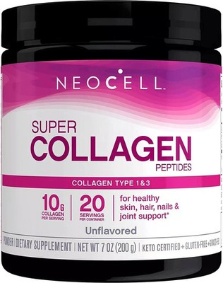 Neocell - Super Collagen Powder, Type 1 & 3, Collagen Peptides, 7oz, Expiry 2027