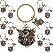 12 Pcs Eagle Keychains with American Flag Pendents 250th Anniversary 1776-2026